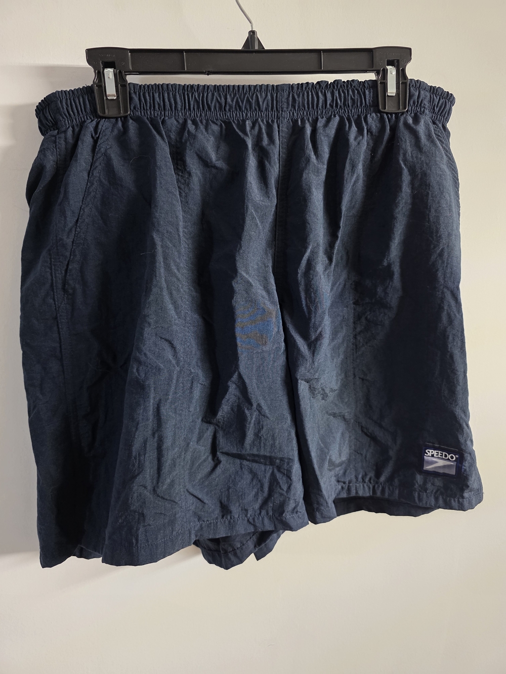 VTG Speedo Men’s Navy Elastic Waist Swim Shorts Size M